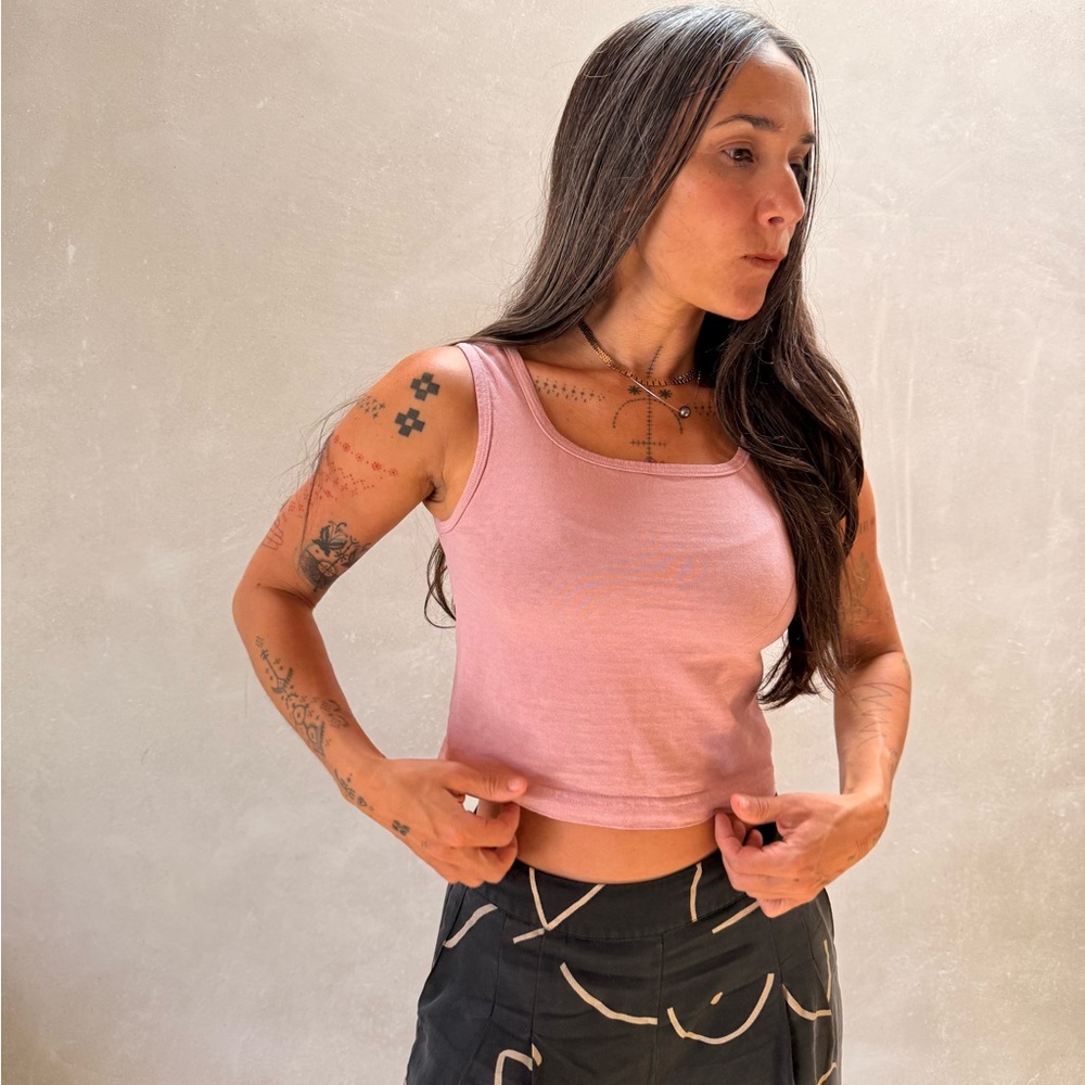 OAK Dusty Pink Scoop Neck Tank